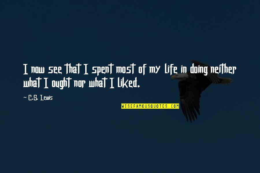 Mesura En Quotes By C.S. Lewis: I now see that I spent most of