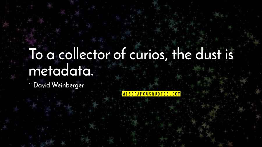 Metadata Quotes By David Weinberger: To a collector of curios, the dust is