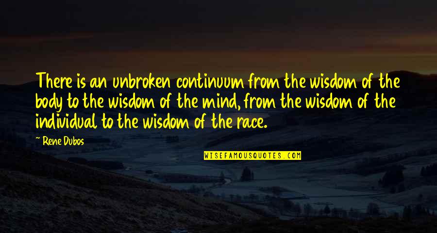 Metafora Stilska Quotes By Rene Dubos: There is an unbroken continuum from the wisdom