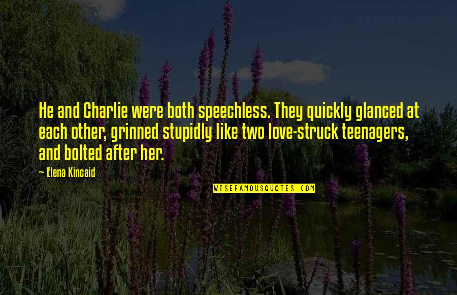 Metal Gear Solid Guard Quotes By Elena Kincaid: He and Charlie were both speechless. They quickly