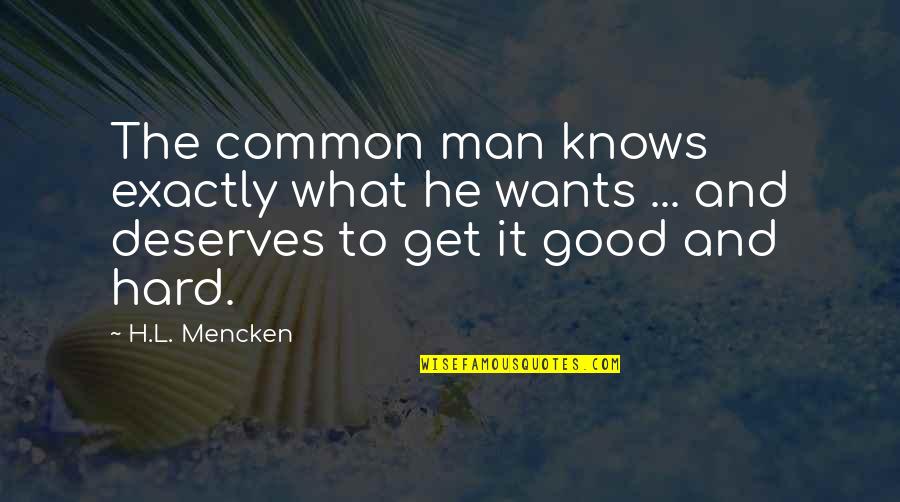 Metallurgical Engineer Quotes By H.L. Mencken: The common man knows exactly what he wants