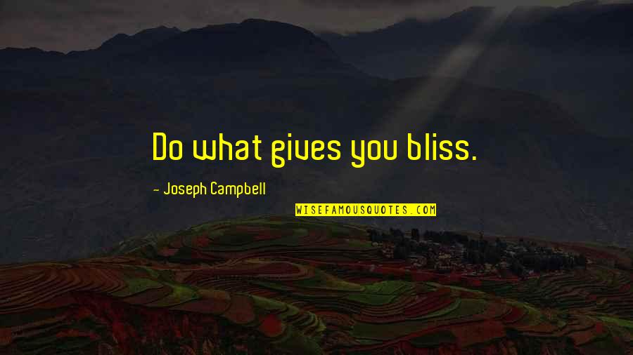 Metallurgical Engineering Quotes By Joseph Campbell: Do what gives you bliss.