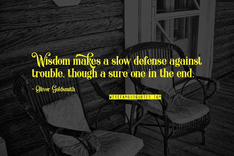 Metamorphism Of Rocks Quotes By Oliver Goldsmith: Wisdom makes a slow defense against trouble, though Metamorphism Of Rocks Quotes By Oliver Goldsmith: Wisdom makes a slow defense against trouble, though