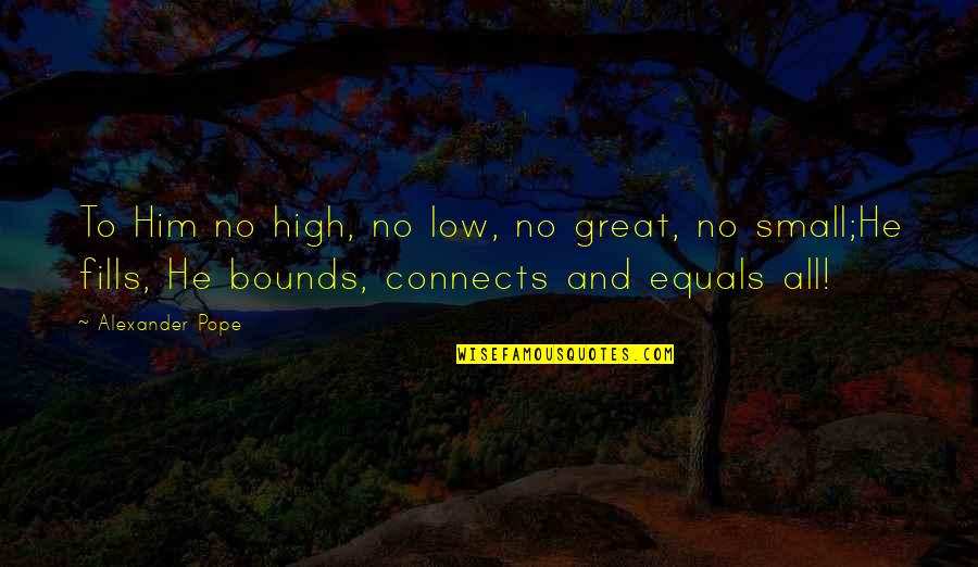 Metamucil Quotes By Alexander Pope: To Him no high, no low, no great,