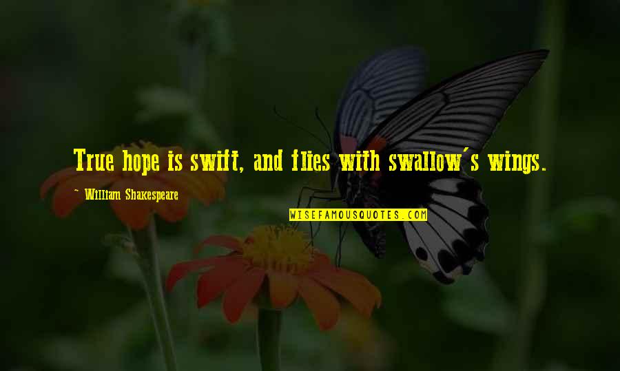 Metaphorical Blindness Quotes By William Shakespeare: True hope is swift, and flies with swallow's