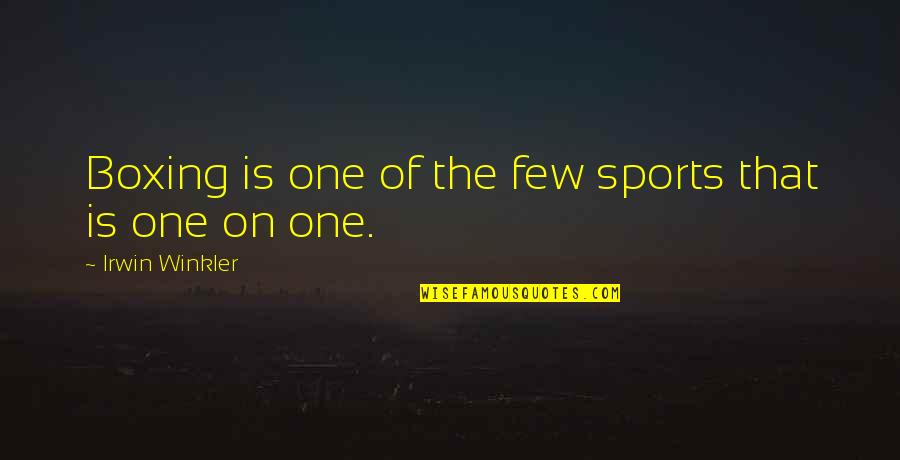 Metaphorical Happiness Quotes By Irwin Winkler: Boxing is one of the few sports that