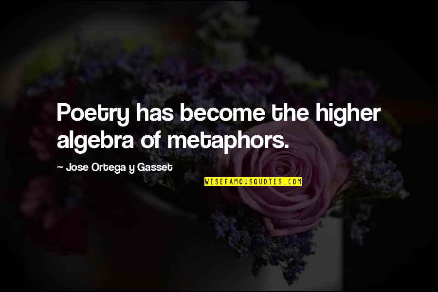 Metaphors In Poetry Quotes By Jose Ortega Y Gasset: Poetry has become the higher algebra of metaphors.