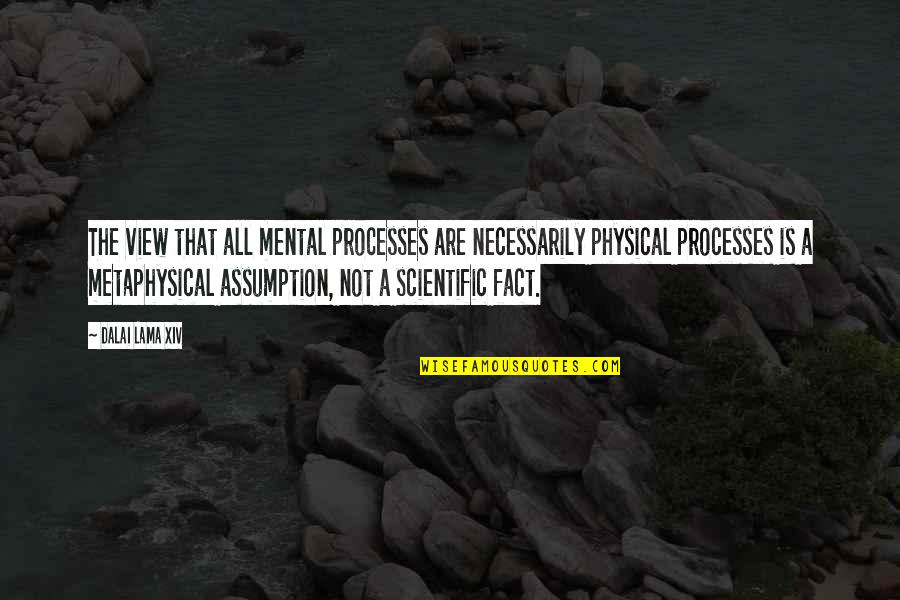 Metaphysical Quotes By Dalai Lama XIV: The view that all mental processes are necessarily