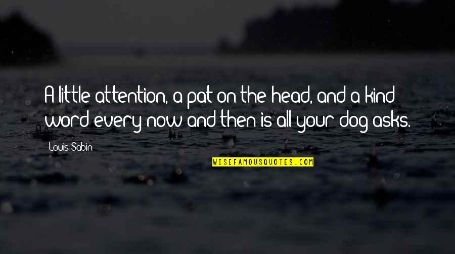 Metchikian Quotes By Louis Sabin: A little attention, a pat on the head, Metchikian Quotes By Louis Sabin: A little attention, a pat on the head,