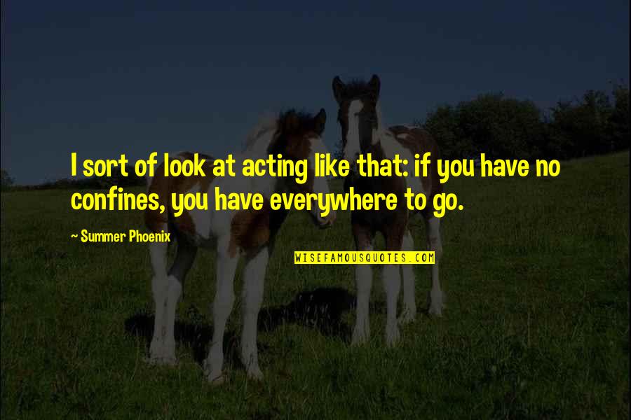 Metcho Quotes By Summer Phoenix: I sort of look at acting like that: