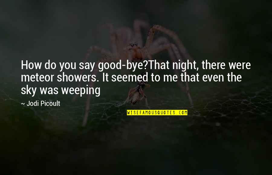 Meteor Quotes By Jodi Picoult: How do you say good-bye?That night, there were