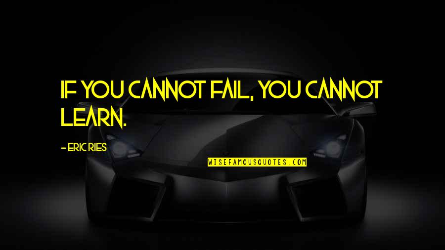 Meteors Quotes By Eric Ries: If you cannot fail, you cannot learn.