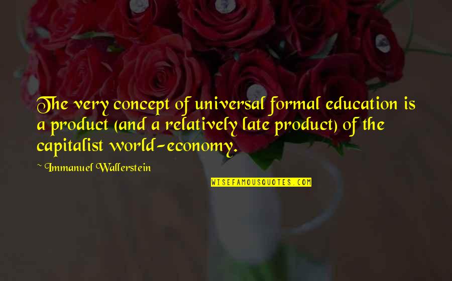 Meth Addiction Quotes By Immanuel Wallerstein: The very concept of universal formal education is