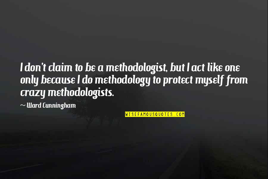 Methodologists Quotes By Ward Cunningham: I don't claim to be a methodologist, but