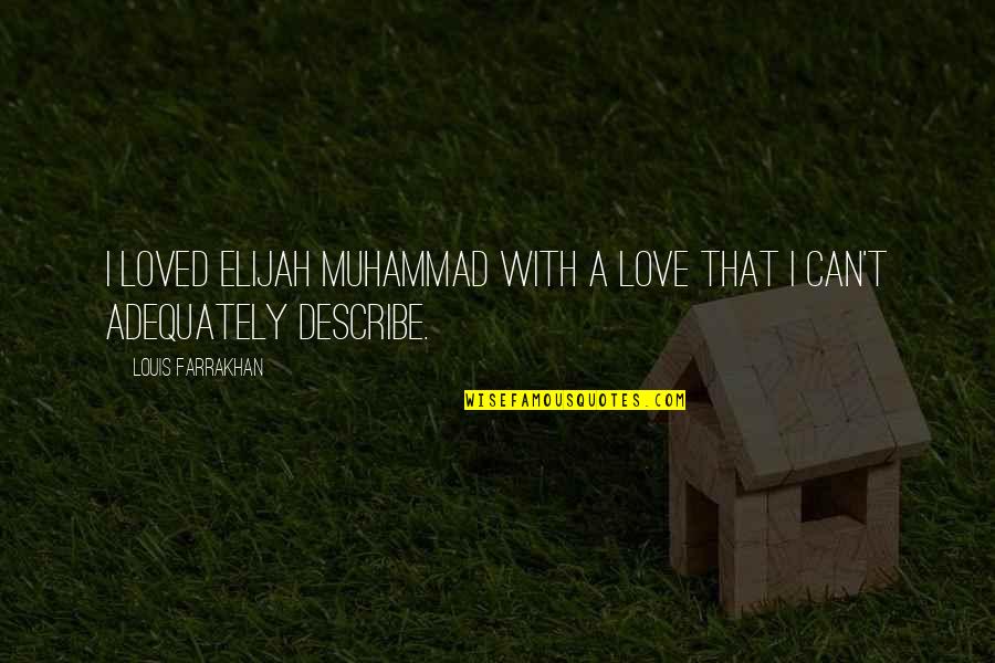 Metiendo Las Narices Quotes By Louis Farrakhan: I loved Elijah Muhammad with a love that