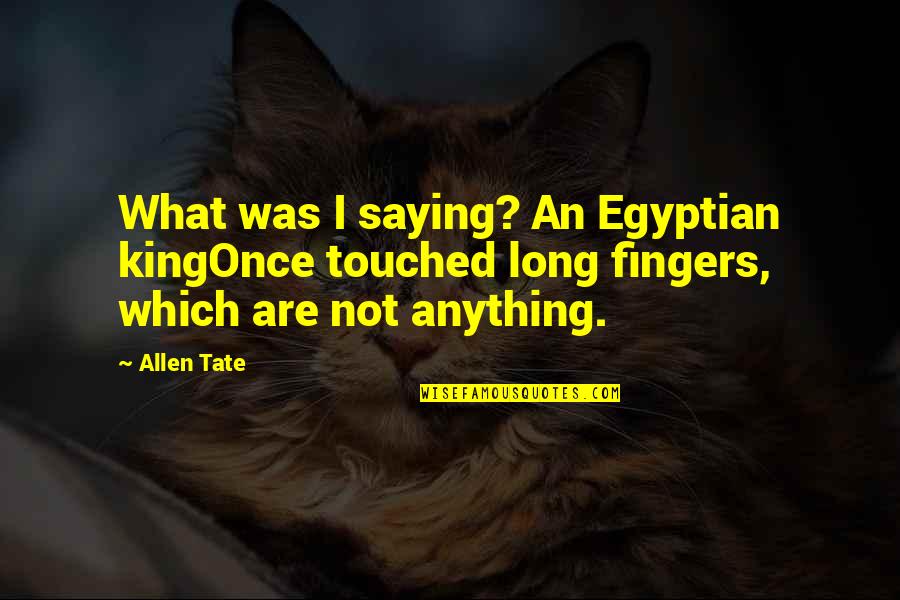 Metinler Kayseri Quotes By Allen Tate: What was I saying? An Egyptian kingOnce touched