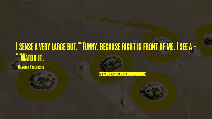 Metisu Quotes By Brandon Sanderson: I sense a very large but.""Funny, because right Metisu Quotes By Brandon Sanderson: I sense a very large but.""Funny, because right
