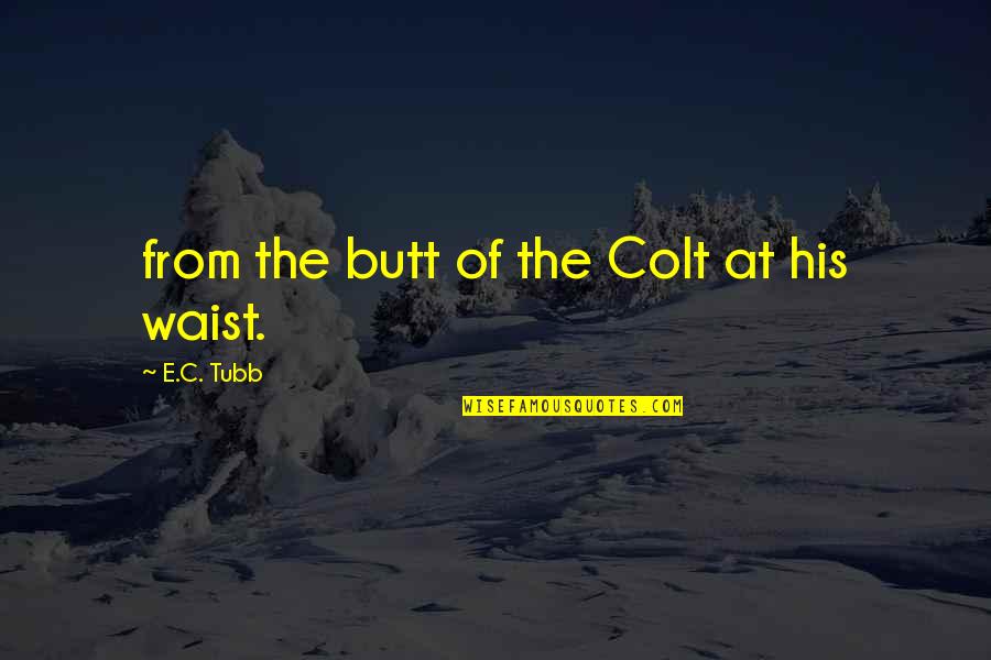 Metre Quotes By E.C. Tubb: from the butt of the Colt at his