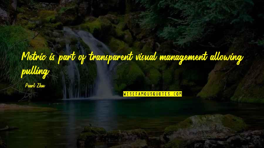 Metric Quotes By Pearl Zhu: Metric is part of transparent visual management allowing
