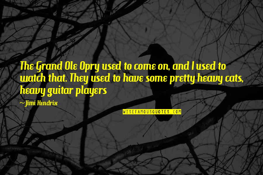 Metro Game Quotes By Jimi Hendrix: The Grand Ole Opry used to come on,