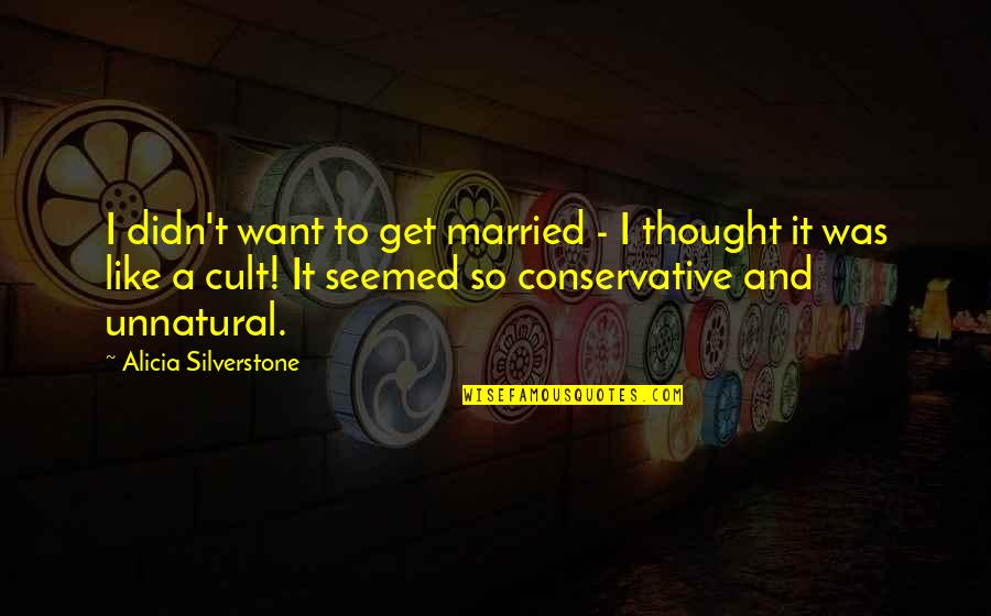 Metrocard Balance Quotes By Alicia Silverstone: I didn't want to get married - I Metrocard Balance Quotes By Alicia Silverstone: I didn't want to get married - I