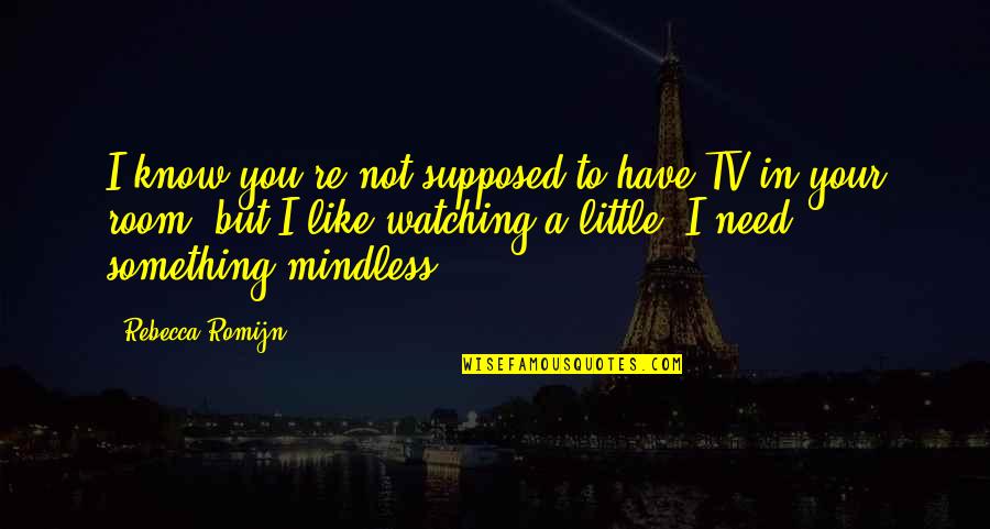Metts Landscape Quotes By Rebecca Romijn: I know you're not supposed to have TV