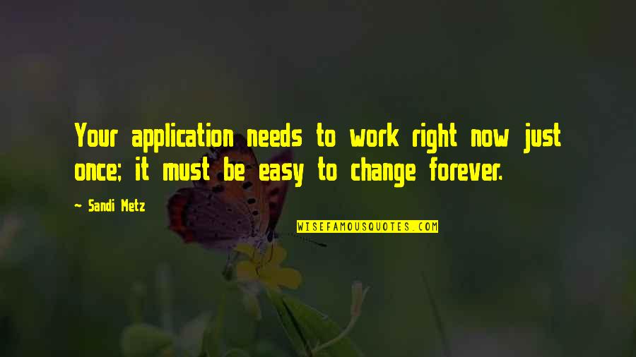 Metz Quotes By Sandi Metz: Your application needs to work right now just