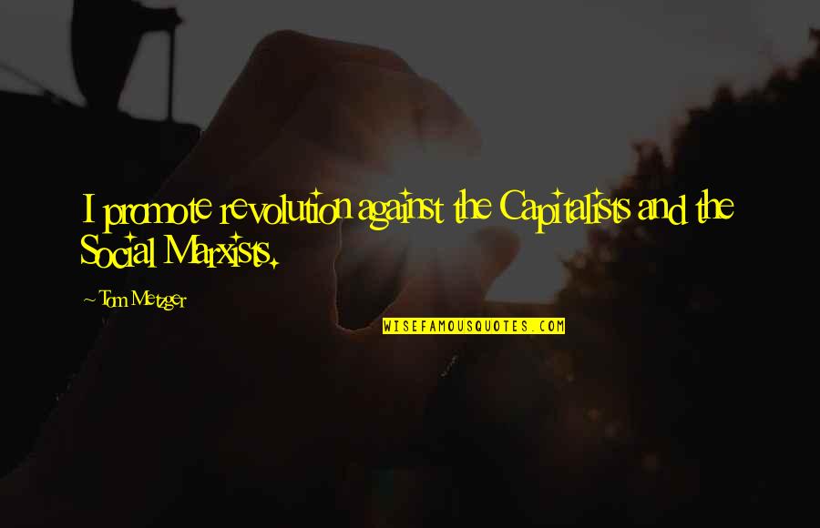 Metzger Quotes By Tom Metzger: I promote revolution against the Capitalists and the