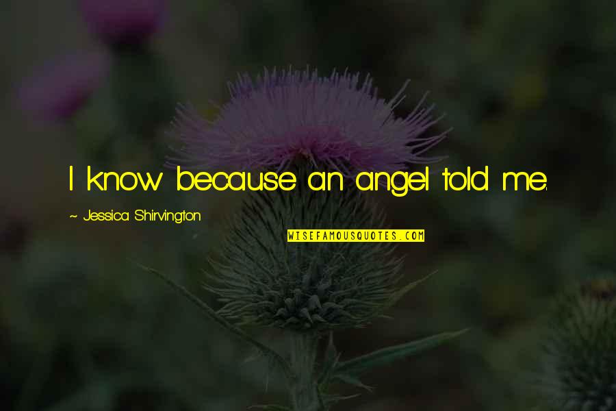 Metzgers Ace Quotes By Jessica Shirvington: I know because an angel told me.