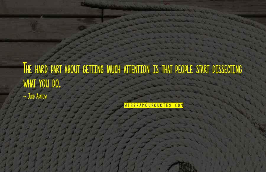 Metzgers Ace Quotes By Judd Apatow: The hard part about getting much attention is