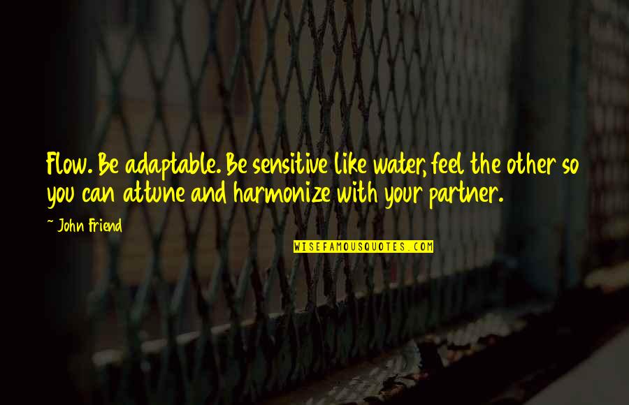 Meulenkamp Darts Quotes By John Friend: Flow. Be adaptable. Be sensitive like water, feel