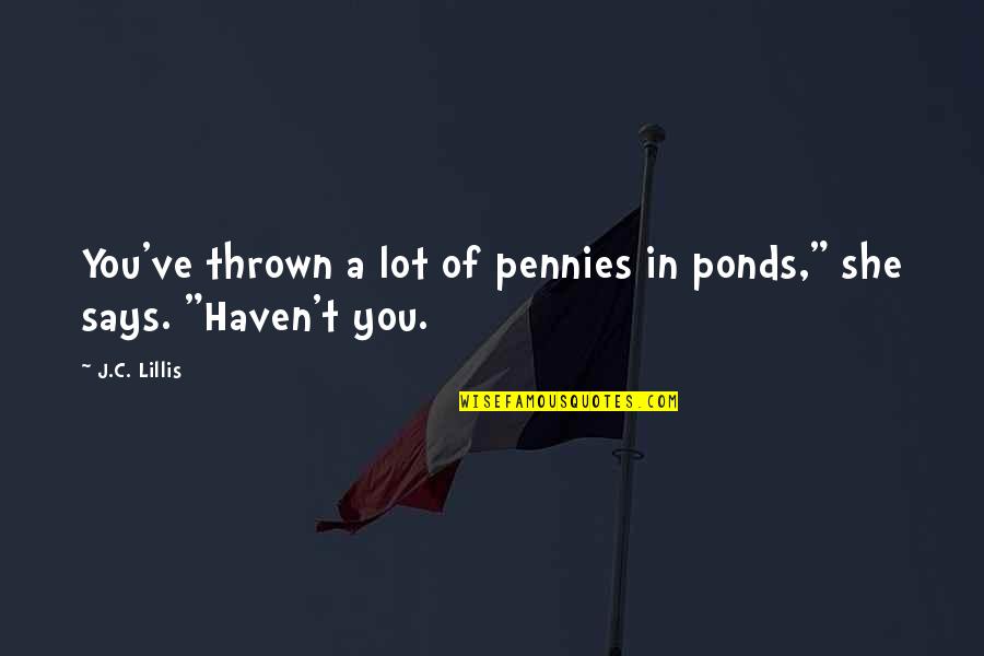 Mevsi Mleri N Aylari Quotes By J.C. Lillis: You've thrown a lot of pennies in ponds,"