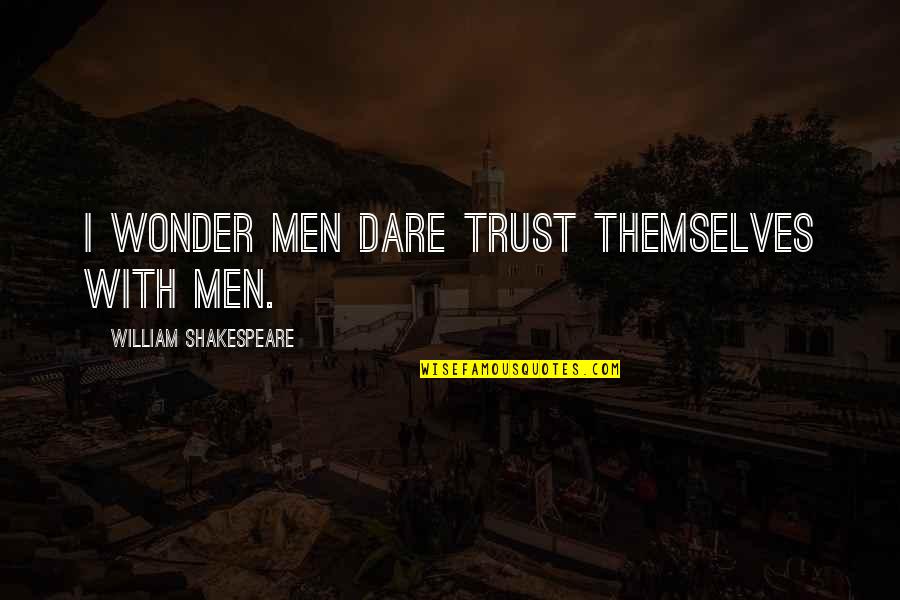 Mexican American Funny Quotes By William Shakespeare: I wonder men dare trust themselves with men.