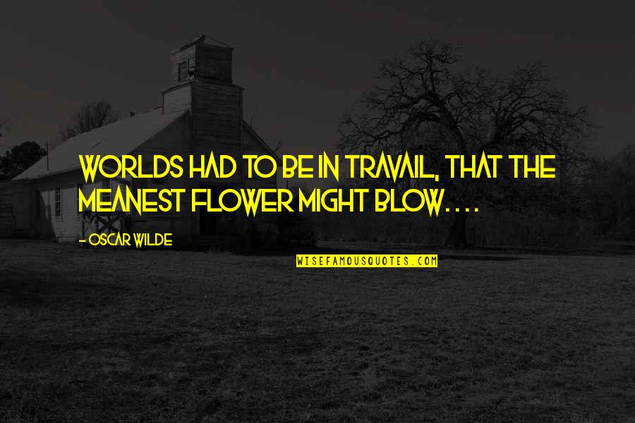 Meyerovich Quotes By Oscar Wilde: Worlds had to be in travail, that the