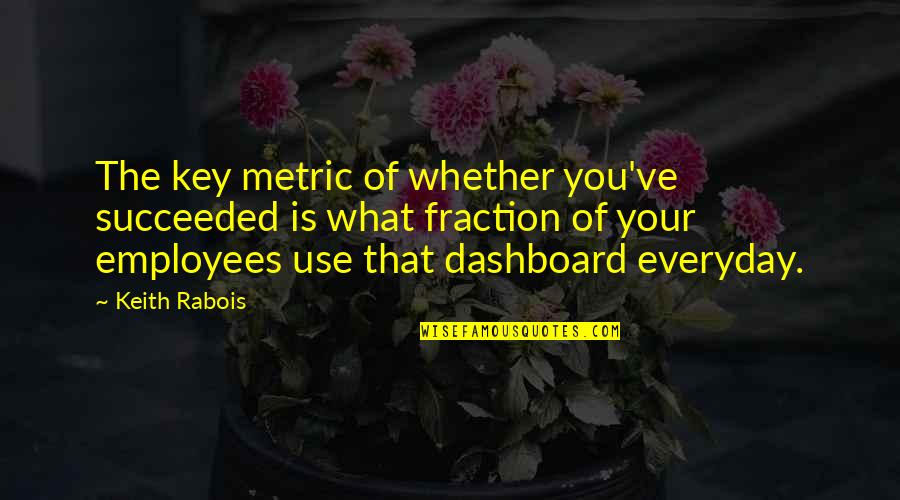 Meynell Primary Quotes By Keith Rabois: The key metric of whether you've succeeded is