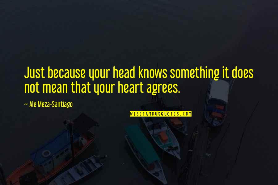 Meza's Quotes By Ale Meza-Santiago: Just because your head knows something it does