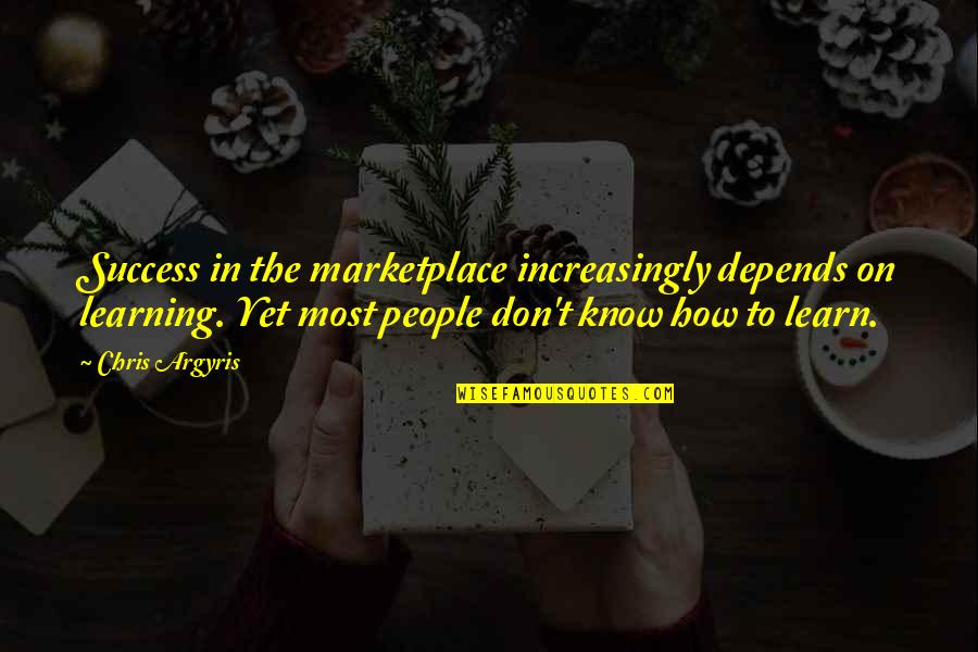 Mezzetti Quotes By Chris Argyris: Success in the marketplace increasingly depends on learning.