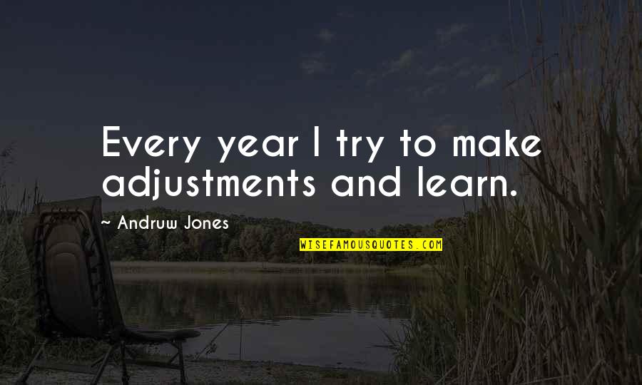 Mfk Fisher Quotes By Andruw Jones: Every year I try to make adjustments and