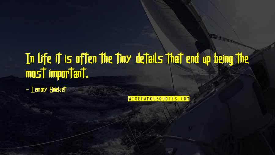 Mfn Quotes By Lemony Snicket: In life it is often the tiny details