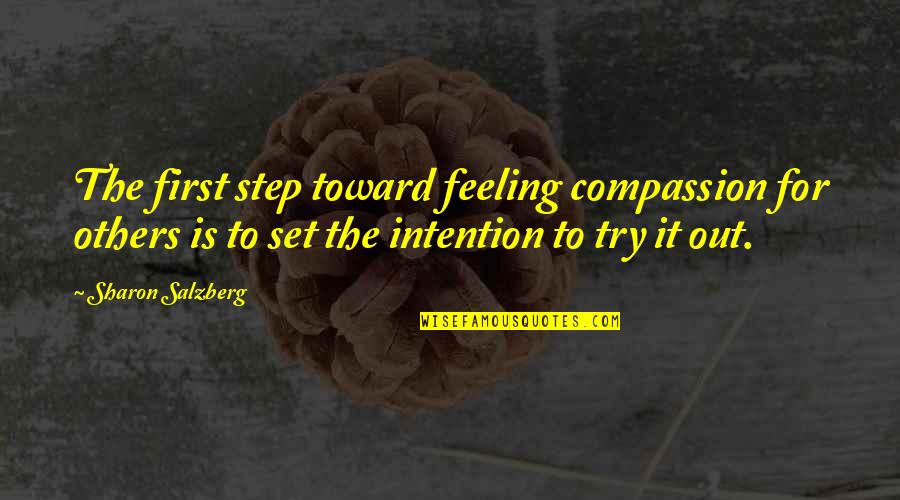 Mga Manloloko Quotes By Sharon Salzberg: The first step toward feeling compassion for others