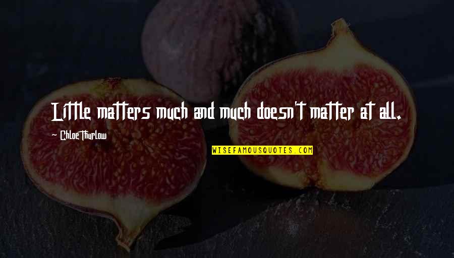 Mga Pilosopong Quotes By Chloe Thurlow: Little matters much and much doesn't matter at