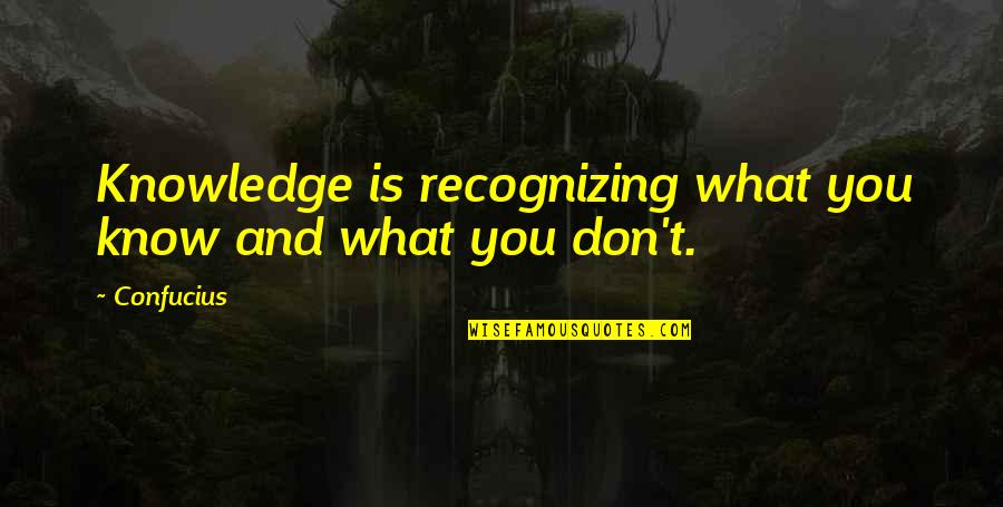 Mght Quotes By Confucius: Knowledge is recognizing what you know and what