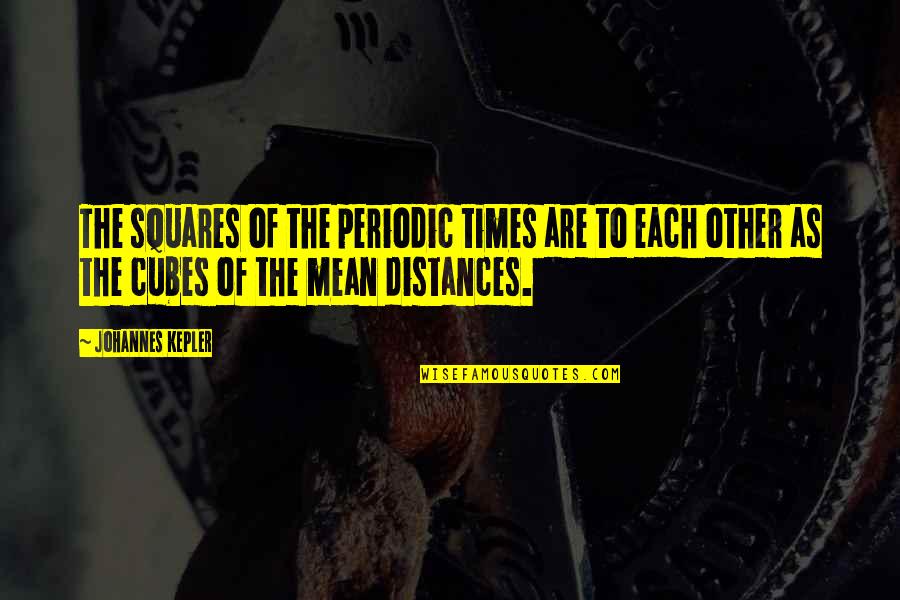 Mhar Quotes By Johannes Kepler: The squares of the periodic times are to Mhar Quotes By Johannes Kepler: The squares of the periodic times are to