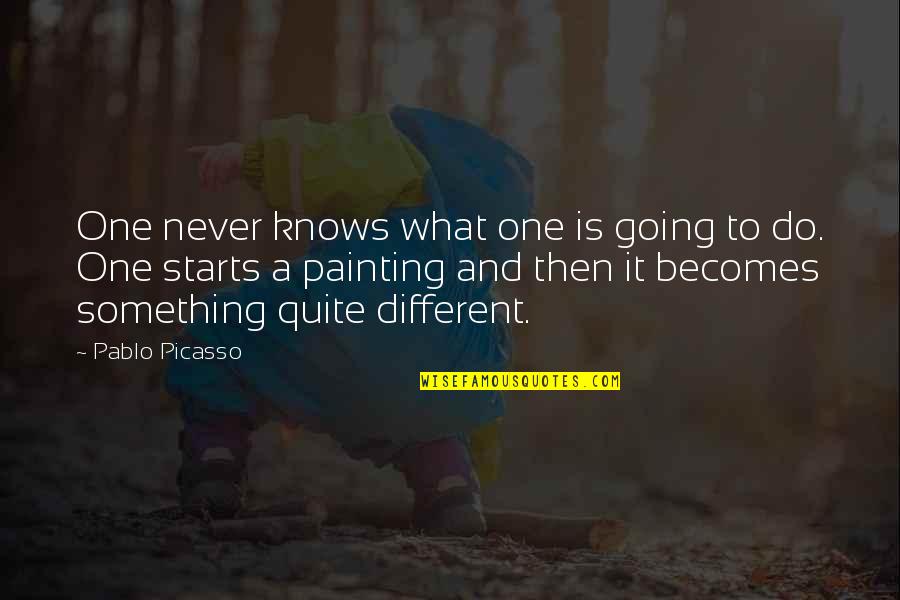 Mi Tia Quotes By Pablo Picasso: One never knows what one is going to Mi Tia Quotes By Pablo Picasso: One never knows what one is going to