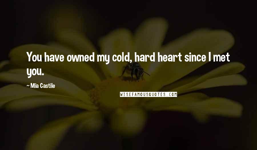 Mia Castile quotes: You have owned my cold, hard heart since I met you.