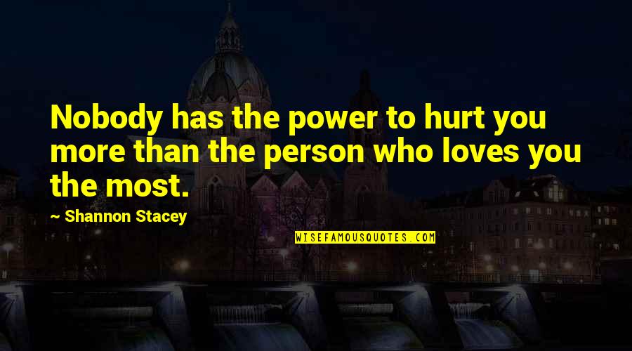 Miaderm Quotes By Shannon Stacey: Nobody has the power to hurt you more