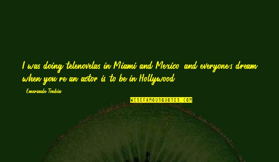 Miami's Quotes By Emeraude Toubia: I was doing telenovelas in Miami and Mexico,
