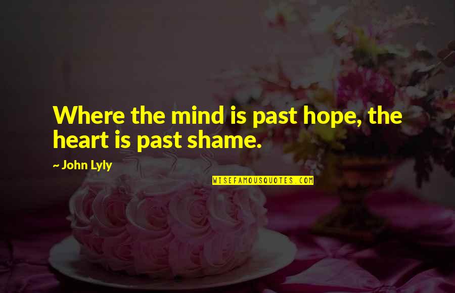 Miasmal Mist Quotes By John Lyly: Where the mind is past hope, the heart