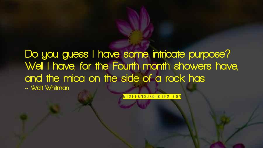 Mica Quotes By Walt Whitman: Do you guess I have some intricate purpose?