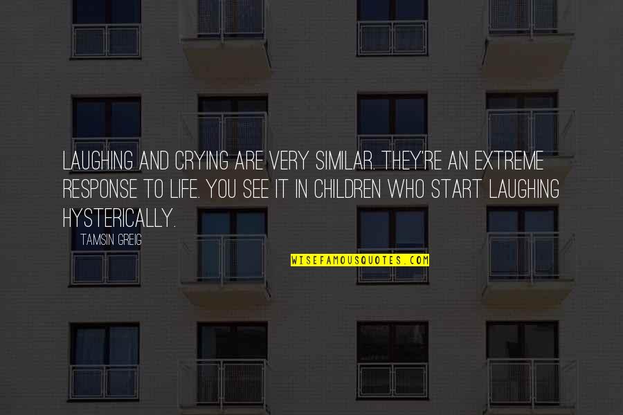 Micah Tyler Quotes By Tamsin Greig: Laughing and crying are very similar. They're an